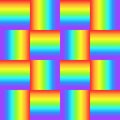 Squares, rainbow color braided ornament, prism graphic texture. Decorative bright checkered background, colorful cube surface